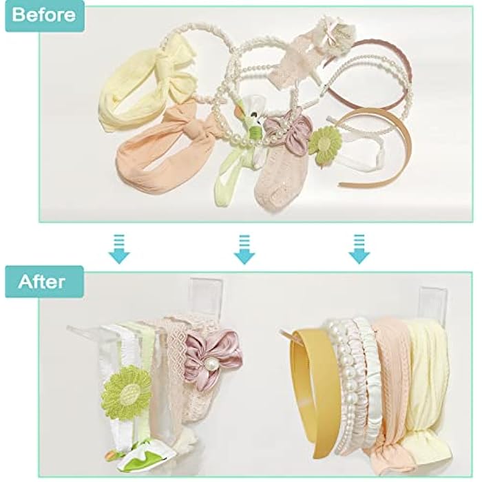 DELIPPLY Acrylic Headband Holder Organizer, Hair Accessories Display Wall Shelves for Girls Women, The Perfect Headband Storage Shelf (Pack of 3) - Image 4
